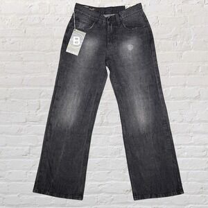 Bullhead Hammonds Loose Baggy Jeans 26x28 Black Distressed Skater Grunge Y2K NWT